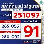 ดูผลการออกสลากกินแบ่งรัฐบาล
